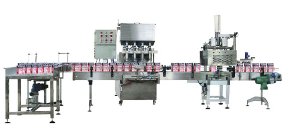 Fully automated filler for weighted and production line filling of 1 to 60-litre