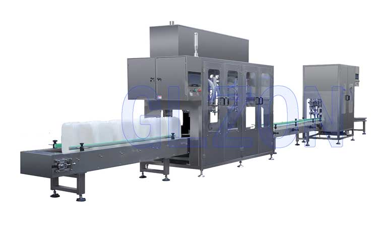 Fully automated filler for weighted and production line filling of 1 to 60-litre